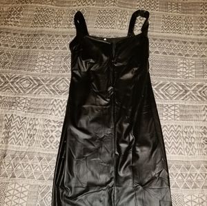 Black sexy pleather Dress
